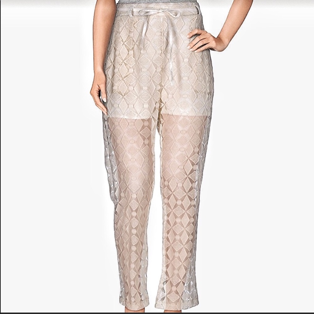 Nordstrom Italian openwork crochet  pants